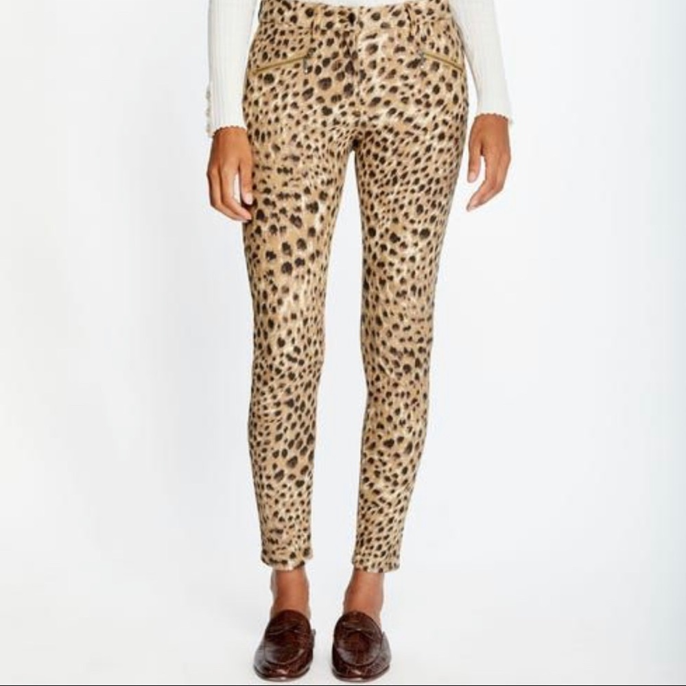 J.McLaughlin Baxter pant camel size 6 animal print